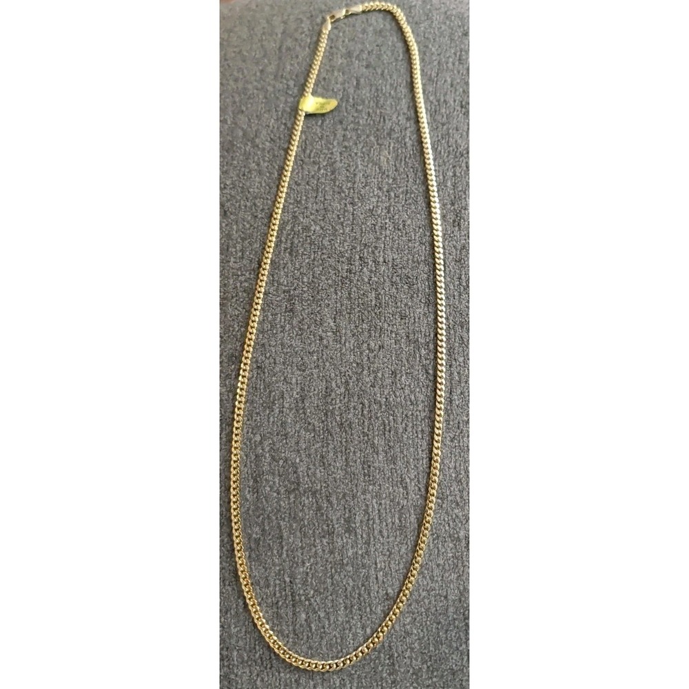 30" in. Mens Cuban Chain Necklace 5mm 14K Gold Plated Stamped Flat Miami Link